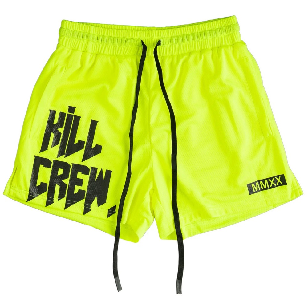Kill Crew Neon Yellow Women’s Mauy Thai Athletic Shorts
